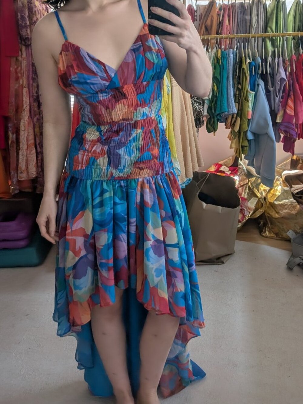 NWOT Hutch Sample high low Multi Watercolor Floral
